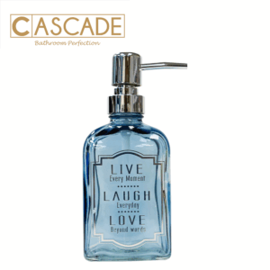CASCADE 450ML GLASS SOAP DISPENSER SEA BLUE