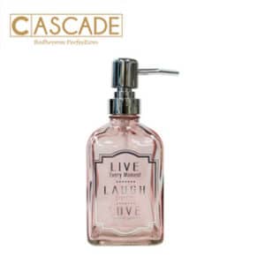 CASCADE 450ML GLASS SOAP DISPENSER PINK