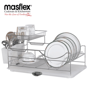 Masflex Chrome Plated Elevated Dish Drainer with Box