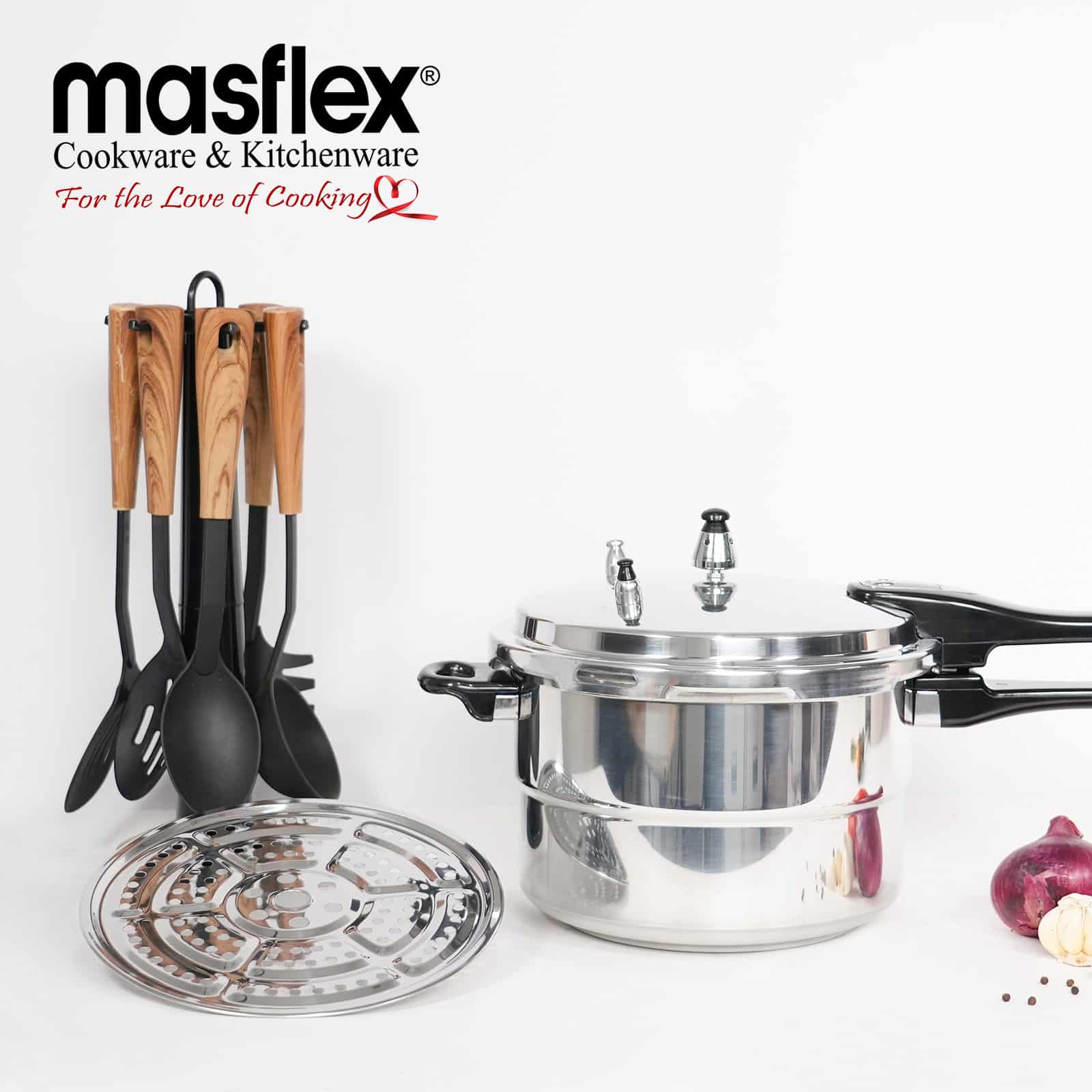 Masflex 24cm Induction Pressure Cooker w/ Steamer 7 Liters - Image 2